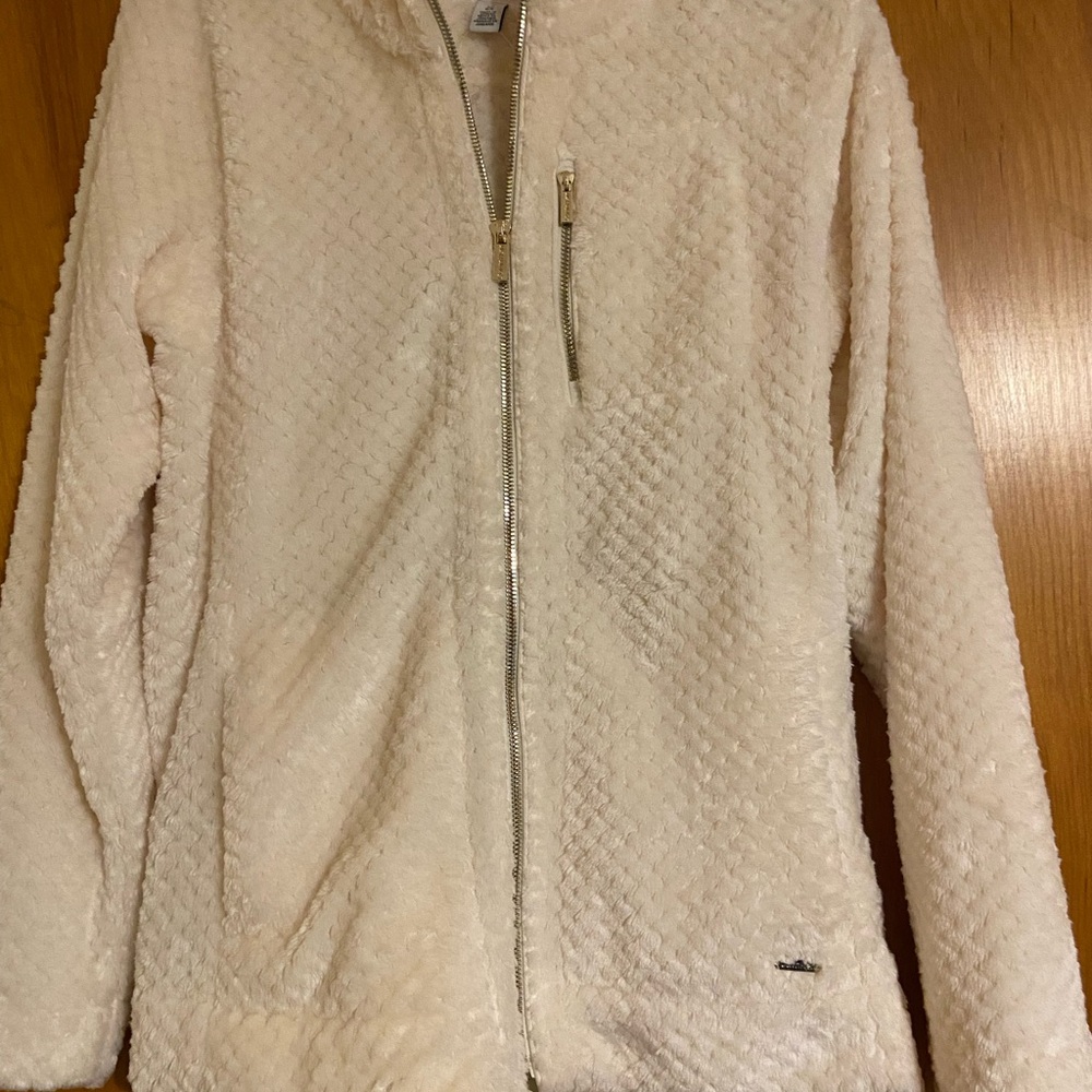Calvin Klein Cream Textured Zip-Up Jacket